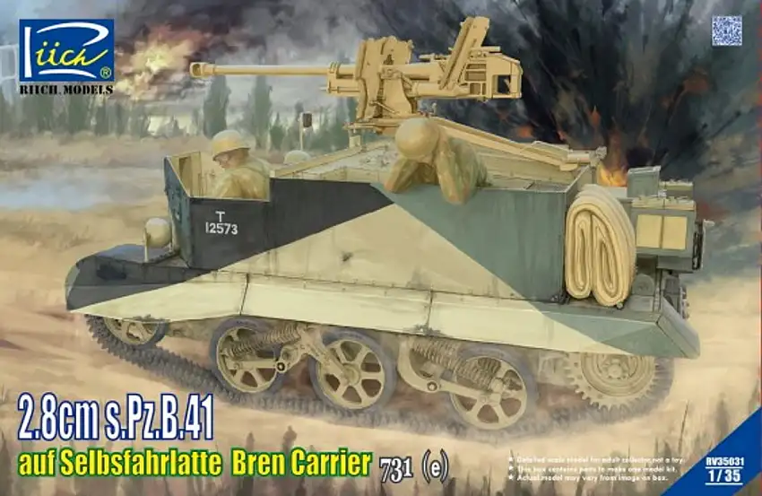 Selbsfahrlatte 731(e) Bren Carrier w/2.8cm sPzB41 Gun 1/35 Riich