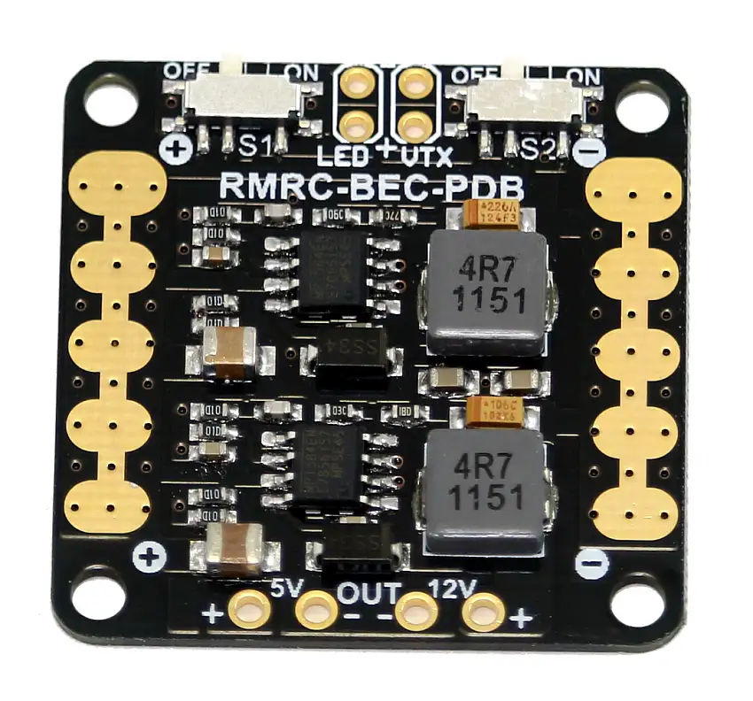 RMRC - Mini Power Distribution Board - 5V & 12V BEC + Switches