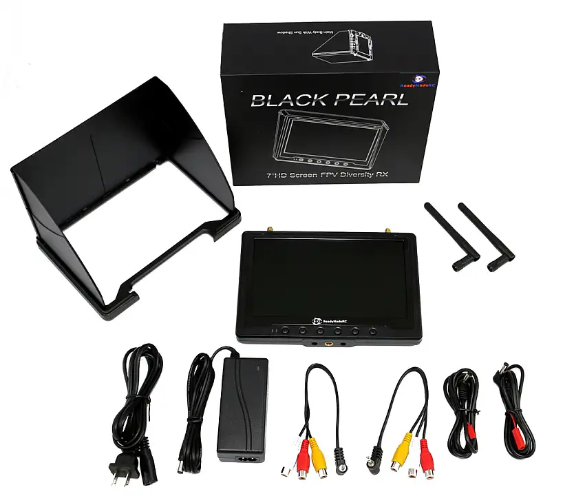 RMRC Black Pearl 7" RC801 FPV Monitor - 5.8G Diversity (11.1 WH)