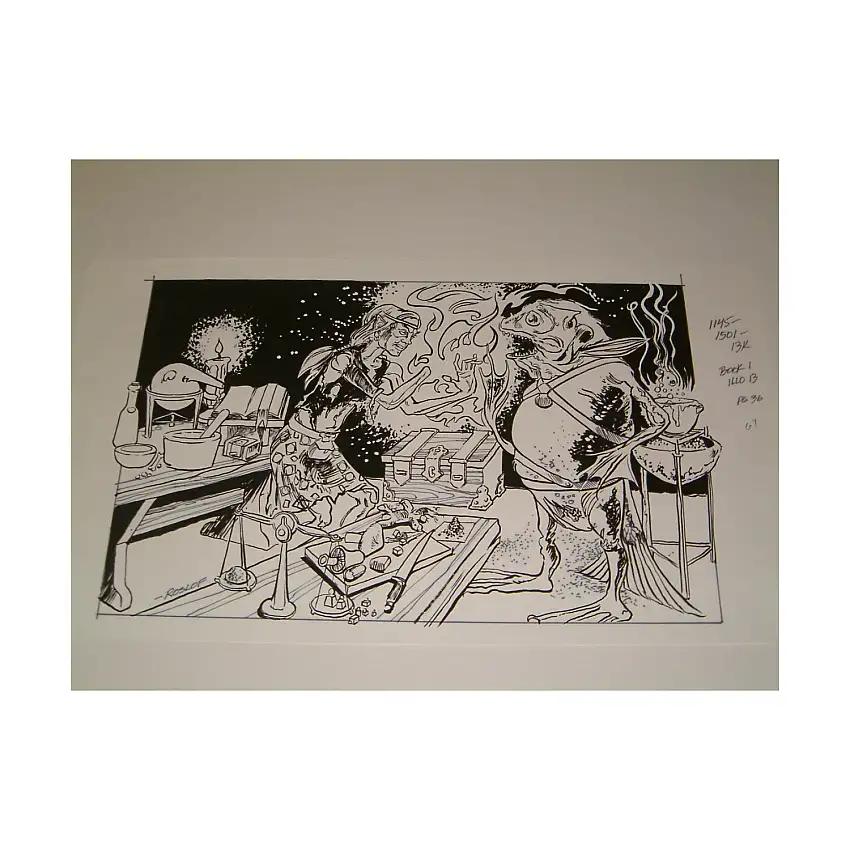 #16 TSR AD&D - The Rod of Seven Parts - 11" x 8" Original Ink
