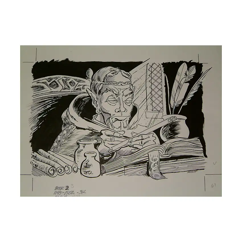 #26 TSR AD&D - The Rod of Seven Parts - 11" x 8" Original Ink