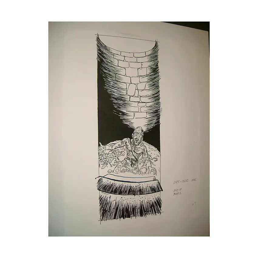 #28 TSR AD&D - The Rod of Seven Parts - 5.5" x 14" Original Ink