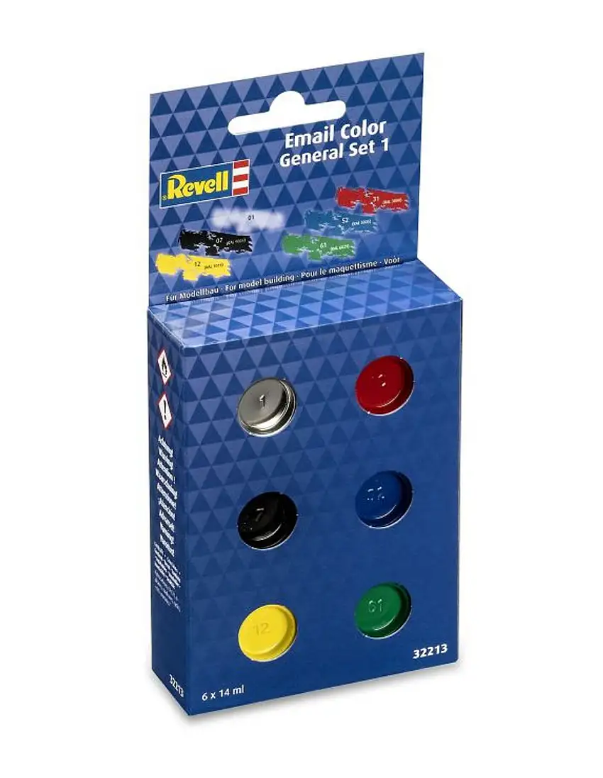 14ml Tinlets Enamel Color Paint Set: General #1 Primary Gloss (6 Colors) Revell Germany