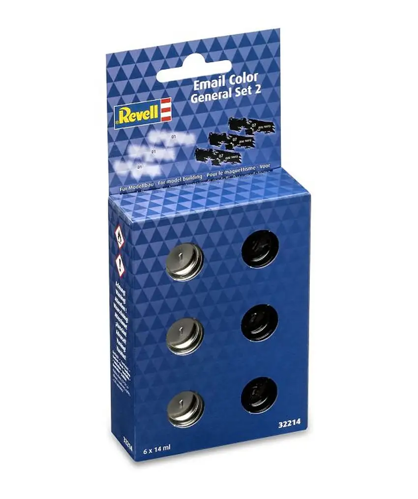 14ml Tinlets Enamel Color Paint Set: General #2 Clear & Black Gloss (6/bx) Revell Germany