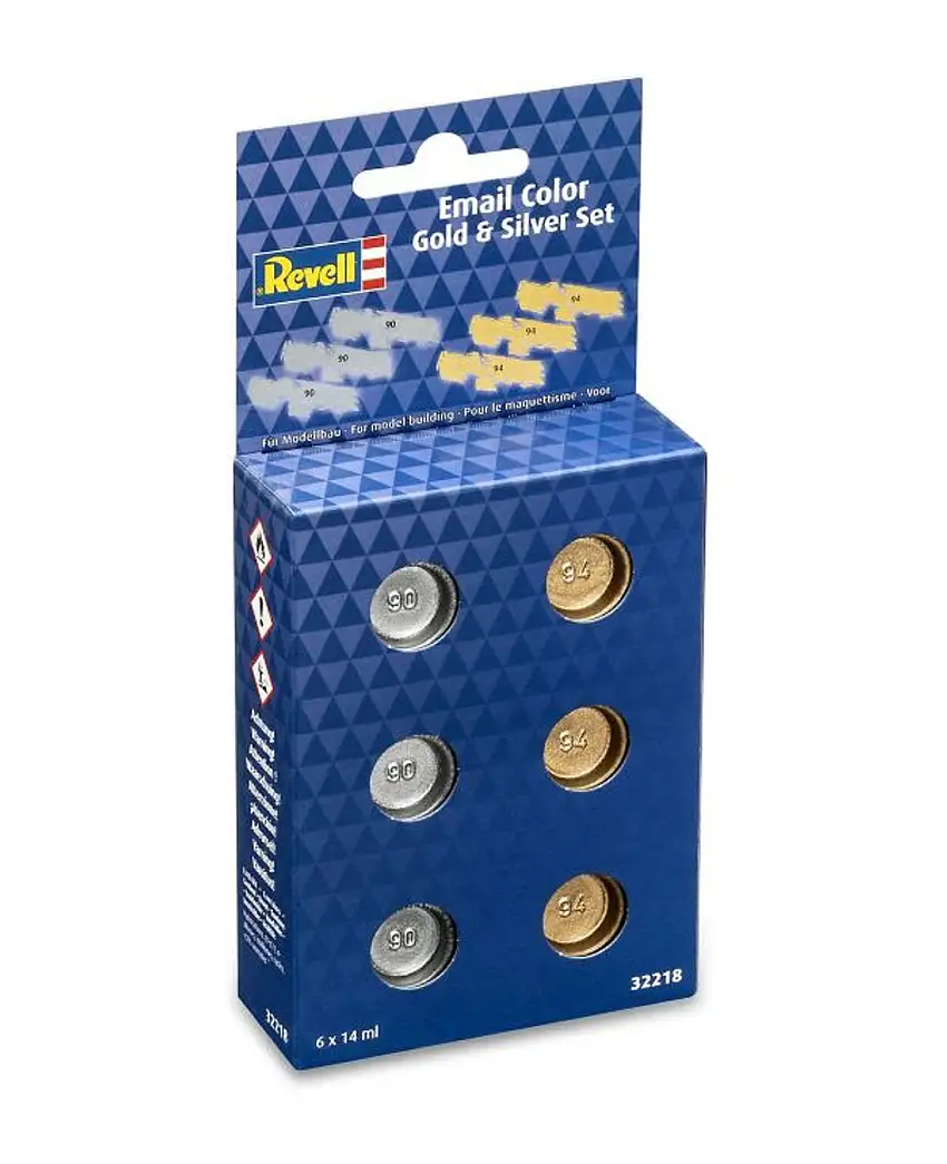 14ml Tinlets Enamel Color Paint Set: Gold & Silver Metallic (6/bx) Revell Germany