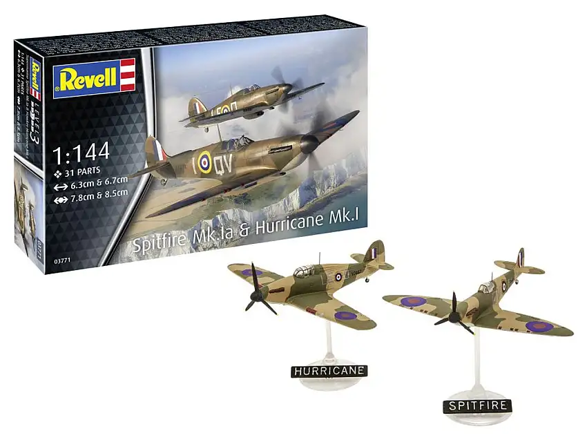 Spitfire Mk Ia & Hurricane Mk I Aircraft 1/144 Revell Germany