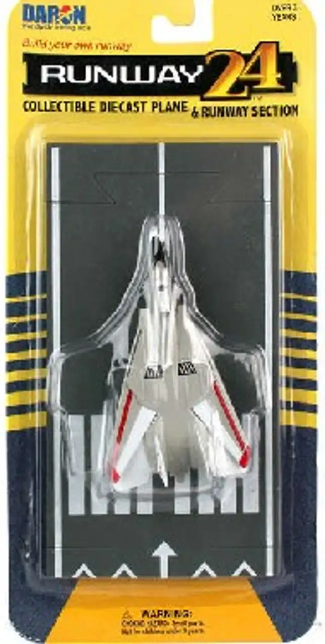 F-14 Tomcat (Gray w/Red & White Stripes) Military Plane Runway 24