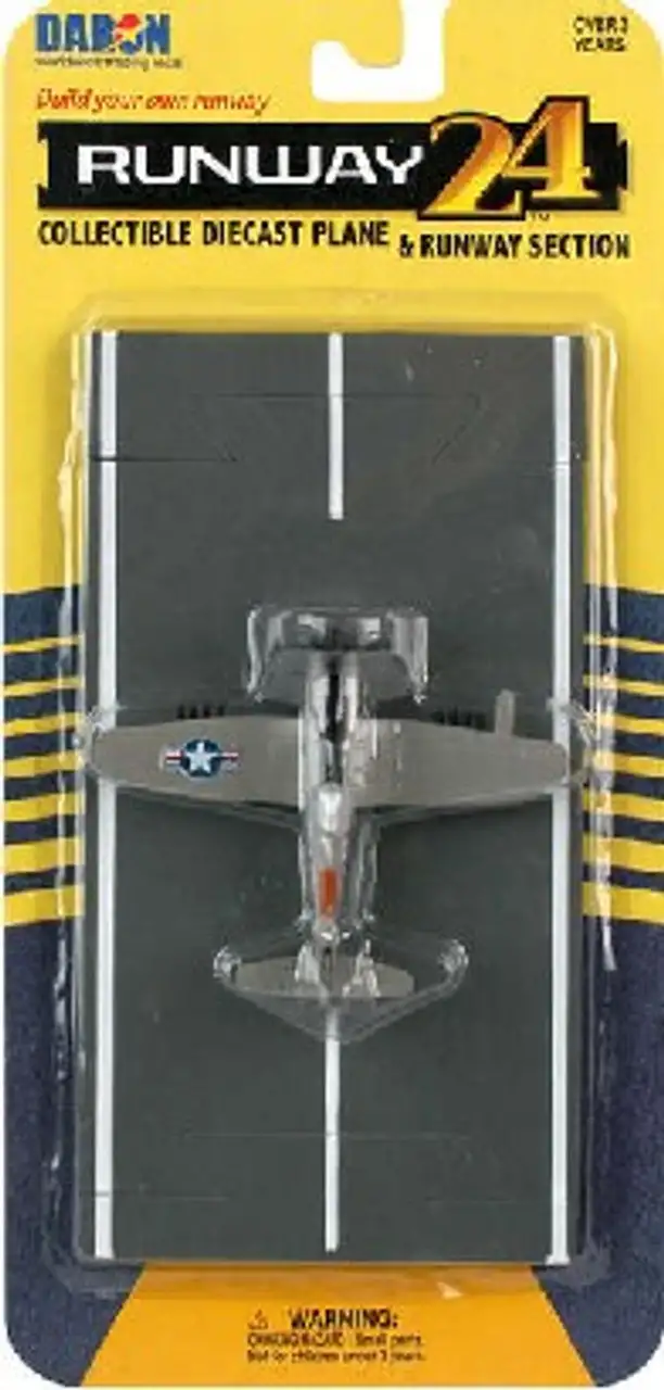 F4U Corsair WWII Plane (Silver) Runway 24