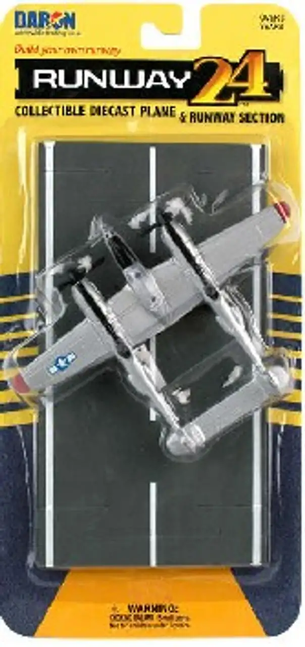 P-38J Lightning WWII Fighter (Silver) Diecast Plane Runway 24