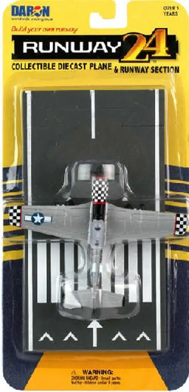 P-51 Checkered Nose WWII Plane Runway 24