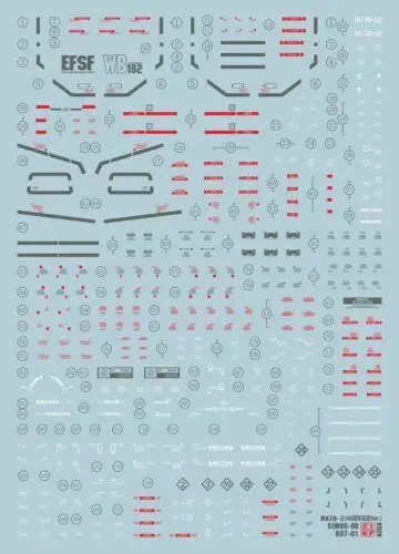 Decal MG RX-78-2 GTO Gundam model 40th Anniversary E29