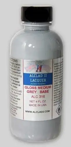 Alclad II 4oz. Bottle Gloss Medium Grey Base ALC-316