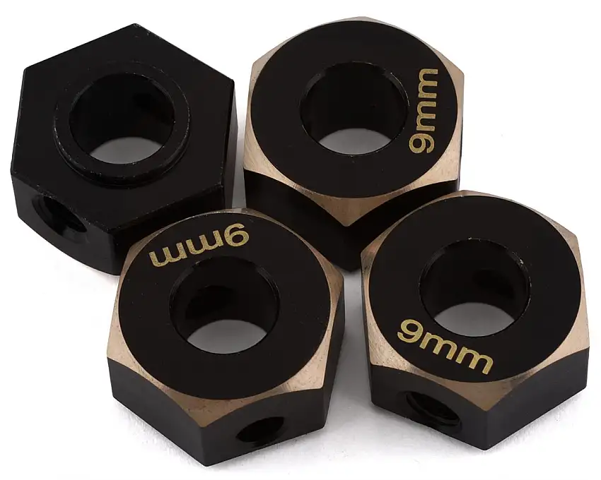 Samix SCX-6 Brass Hex Adapter (4) (9mm)