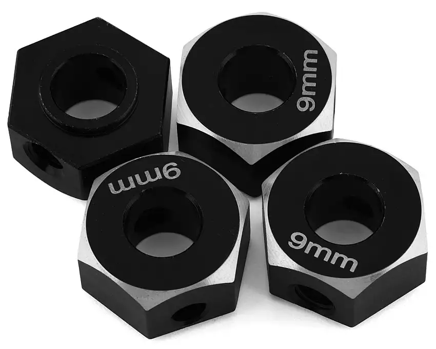 Samix SCX-6 Aluminum Hex Adapter (Black) (4) (9mm)