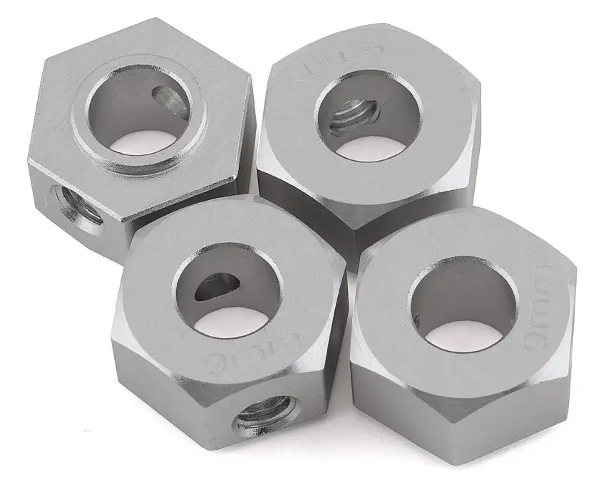Samix SCX-6 Aluminum Hex Adapter (Silver) (4) (9mm)
