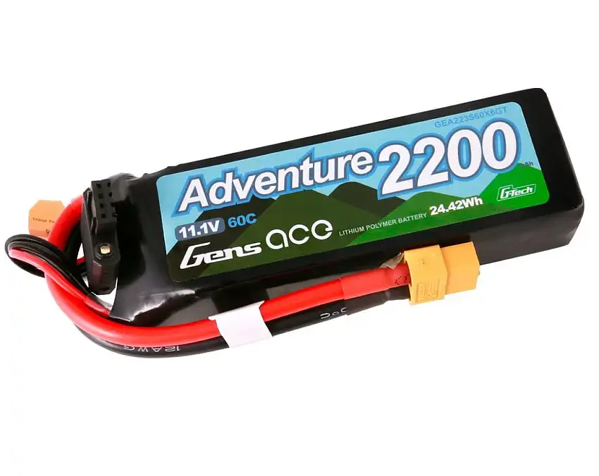 Gens Ace Adventure 2200mAh 3S 11.1V 60C LiPo Battery Pack with XT60