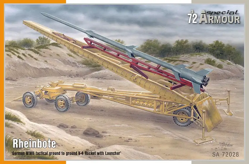 Rheinbote German WWII Tactical Ground-to-Ground V4 Rocket w/Launcher 1/72 Special Hobby