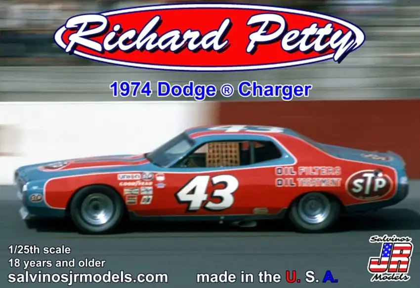 Richard Petty #43 1974 Dodge Charger Race Car 1/25 Salvinos JR