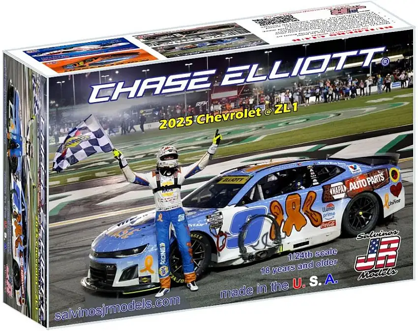 Chase Elliott 2025 NASCAR Chevrolet Camaro ZL1 Race Car (Atlanta Winner) 1/24 Salvinos JR