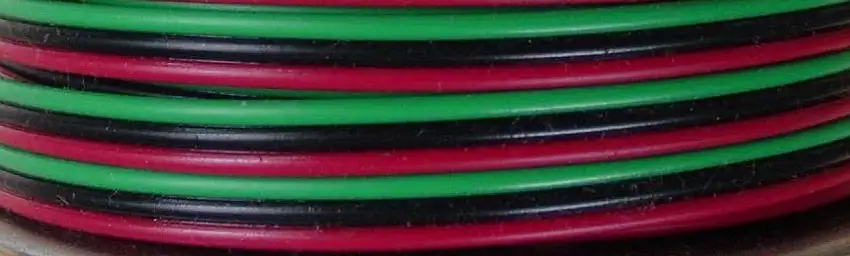 3-Conductor Stranded Copper Plastic Coated Wire Red-Green-Black 16'/Roll Stevens Motors