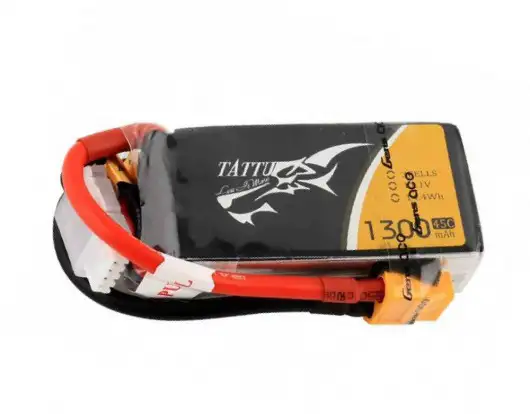Tattu 1300mAh 75C 3S1P 11.1V Lipo Battery Pack with XT60 Plug