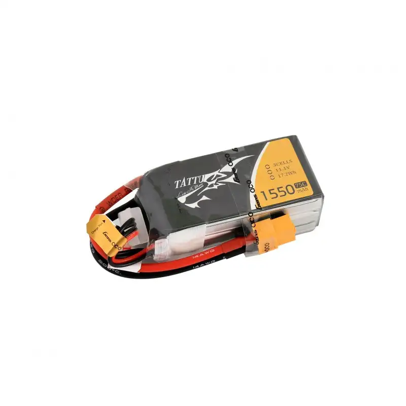 Tattu 1550mAh 3S 75C Lipo Pack - XT60 (Wh 17.2)