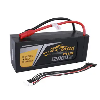 Tattu Plus 12000mAh 6S 22.2V 15C Lipo Smart Battery Pack with AS150 + XT150 Plug (New Version)