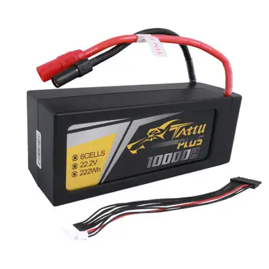 Tattu Plus 10000mAh 6S 22.2V 25C Lipo Battery with AS150+XT150 Plug (new version)