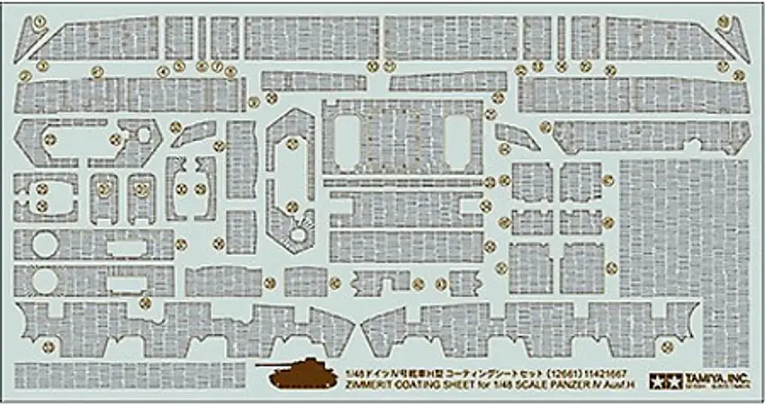 Pz IV Zimmerit Coating Sheet 1/48 Tamiya