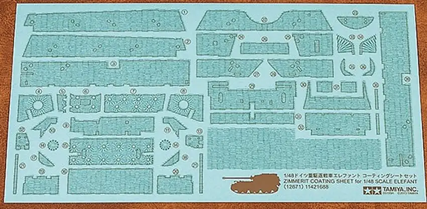 Elefant Zimmerit Coating Sheet 1/48 Tamiya