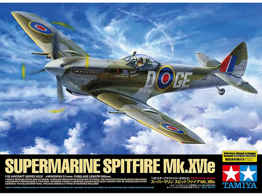 Supermarine Spitfire Mk XVIe Aircraft 1/32 Tamiya