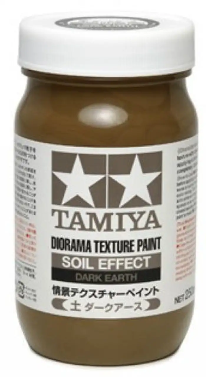 Diorama Texture Soil Effect Dark Earth Paint (250ml Bottle) Tamiya