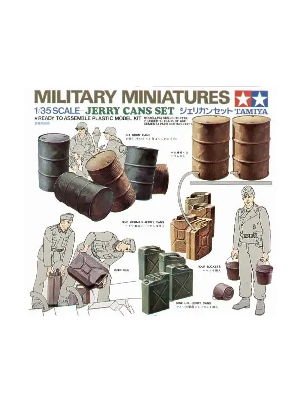 Tamiya 35026 Oil Drums & Jerry Cans 1/35 Scale Model Kit Diorama Accessory
