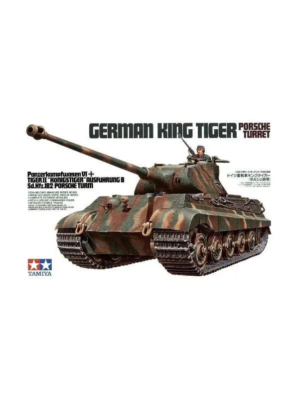 Tamiya 35169 WWII German King Tiger Porsche Turret 1/35 Scale Plastic Model Kit