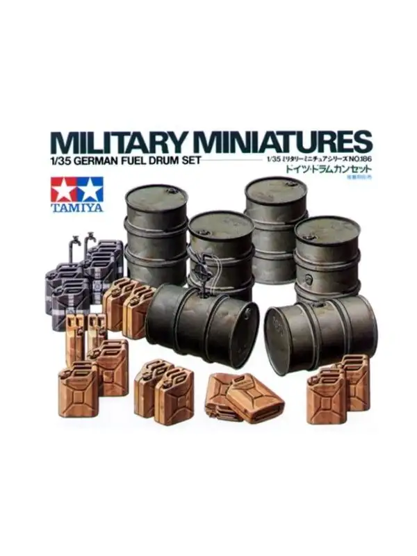 Tamiya 35186 WWII German Fuel Drum Set 1/35 Scale Plastic Model Kit