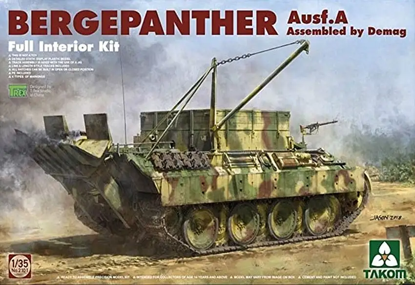 WWII Bergepanther Ausf A Tank w/Full Interior 1/35 Takom