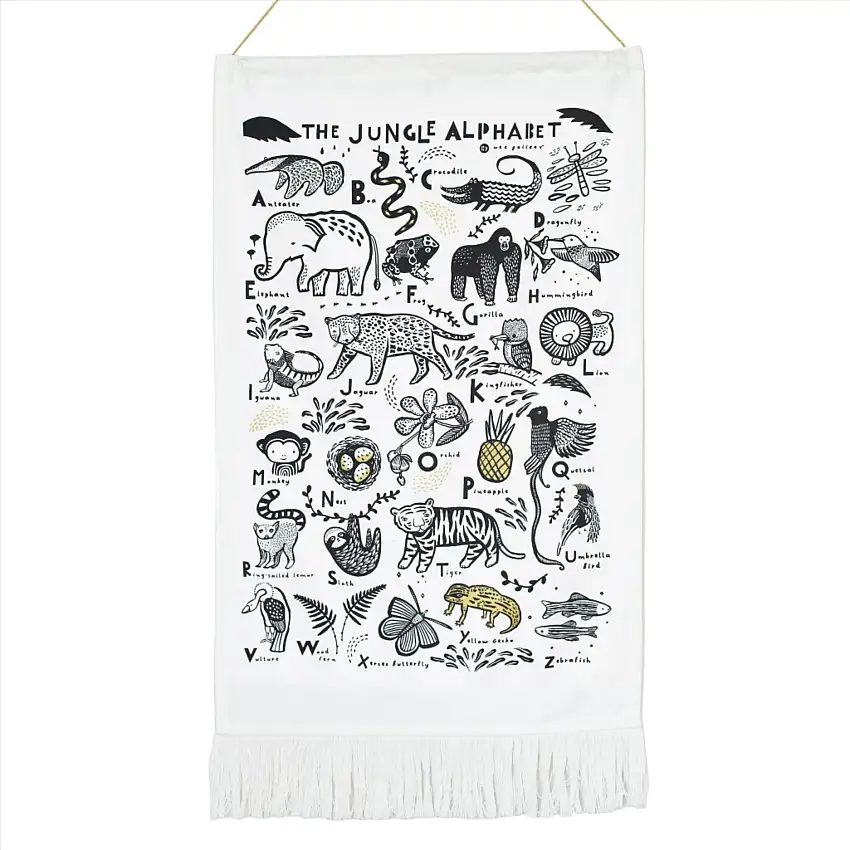 Jungle Alphabet Printed Tapestry
