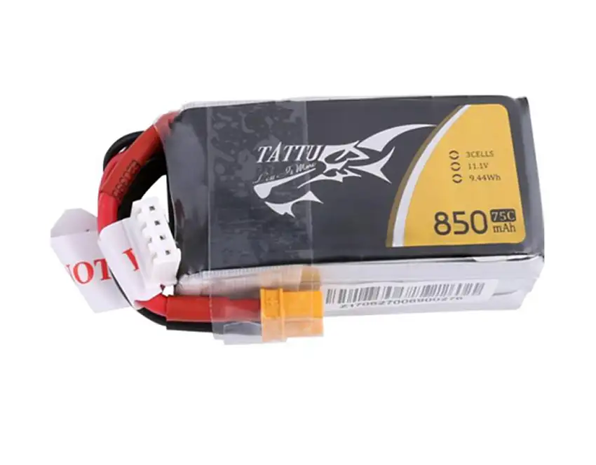 Tattu 850mAh 3S 75C Lipo Pack - XT60 (Wh 9.44)