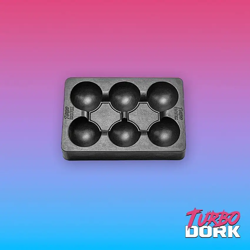 Small Black Silicone Paint Palette 6 Wells Turbo Dork