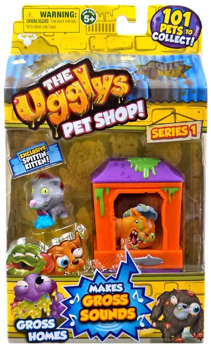 The Ugglys Pet Shop Gross Homes Series 1 Spitten Kitten Mini Figure Pack