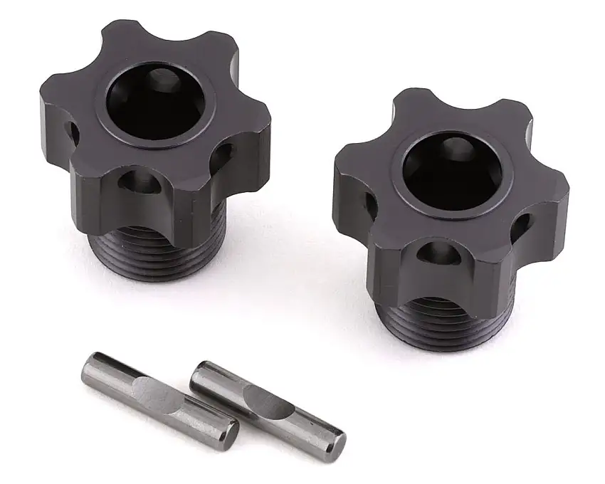 Tekno RC Aluminum 17mm Lightened Hex Wheel Hub Set (Gun Metal) (2) (+4mm Offset)