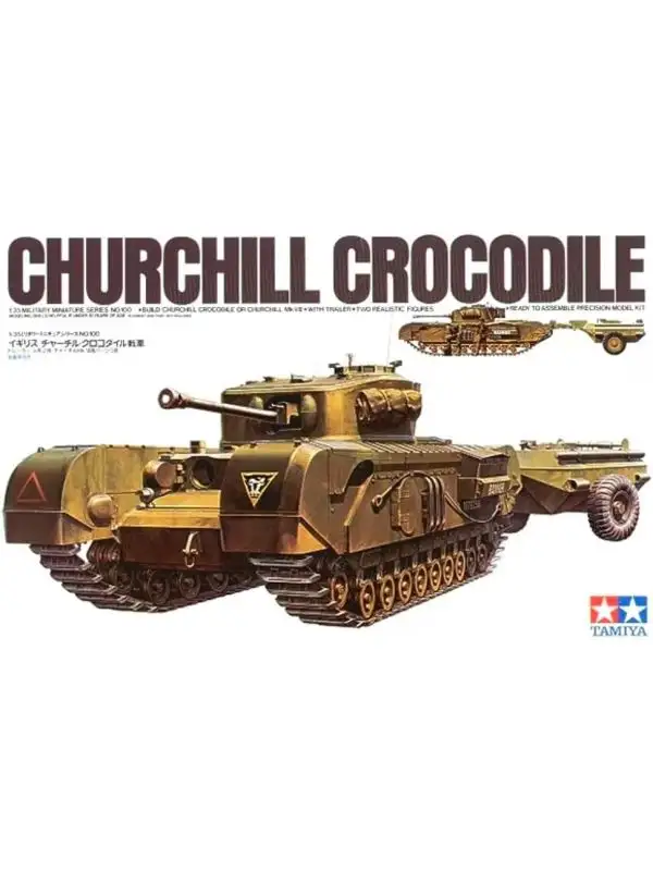 Tamiya 35100 Churchill Crocodile Flamethrower Tank 1/35 Scale Plastic Model Kit