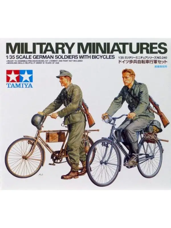Tamiya 35240 WWII German Soldiers with Bicycles 1/35 Scale Plastic Model Figures