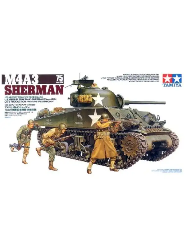 Tamiya 35250 M4A3 Sherman With 75 mm Gun 1/35 Scale Plastic Model Kit