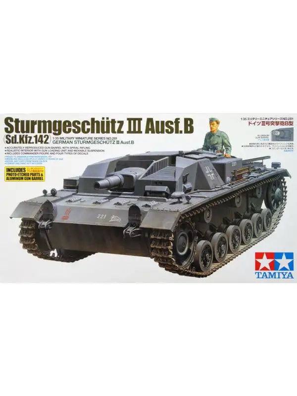 Tamiya 35281 WWII German StuG III Ausf. B 1/35 Scale Model Kit & Detail Parts
