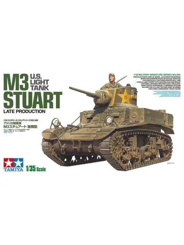 Tamiya 35360 US M3 Stuart Light Tank 1/35 Scale Plastic Model Kit