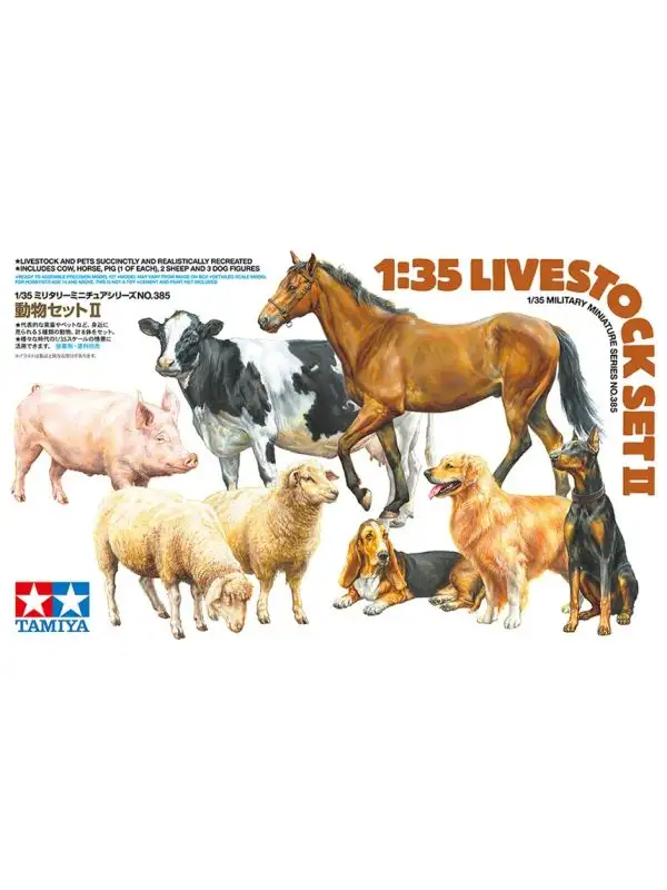 Tamiya 35385 Livestock Set II 1/35 Scale Plastic Model Kit