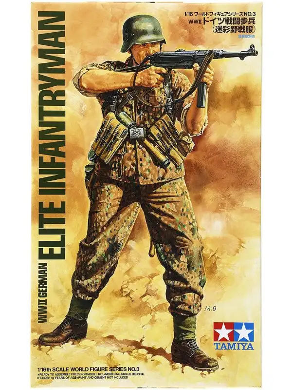 Tamiya 36303 WWII German Elite Infantry 1/16 Scale Plastic Model Figure Kit