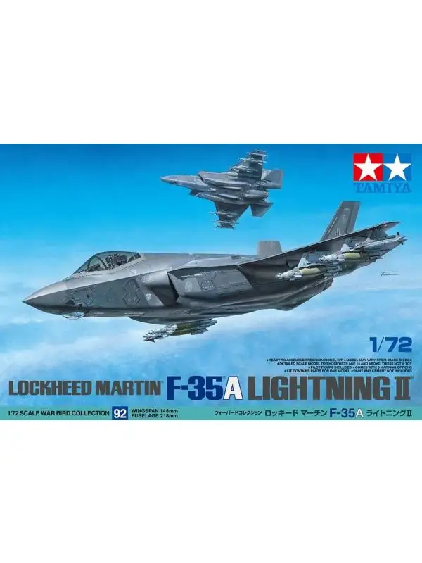 Tamiya 60792 Lockheed Martin F-35A Lightning II 1/72 Scale Plastic Model Kit