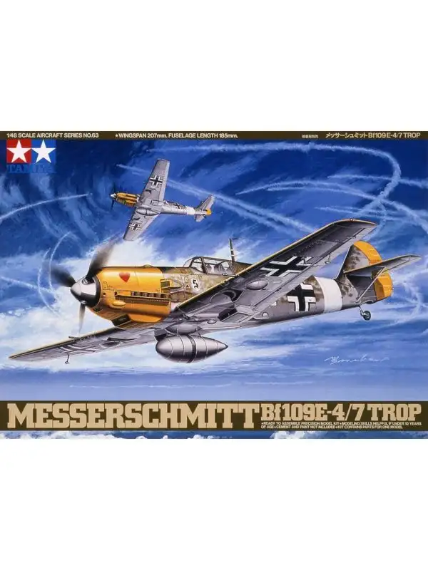 Tamiya 61063 Messerschmitt Bf109E-4/7 Tropical 1/48 Scale Plastic Model Kit